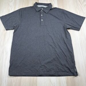 Free Fly Mens Gray Short Sleeve Performance Bamboo Stretch Polo Shirt Size L